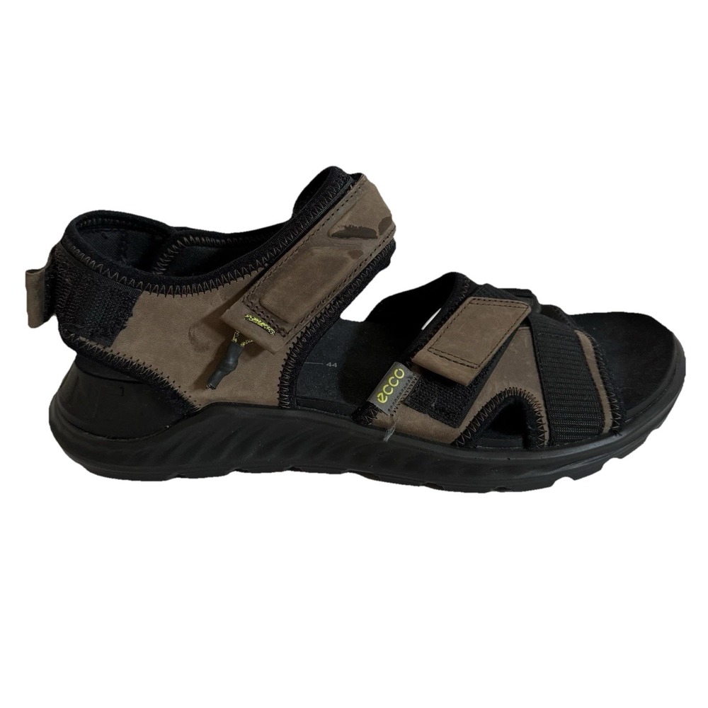 ECCO Exowrap Sandals Men 10 Brown Black Outdoor Sport Hook Loop 3 Strap - Picture 9 of 10